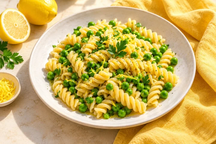 Pasta with peas and fresh herbs